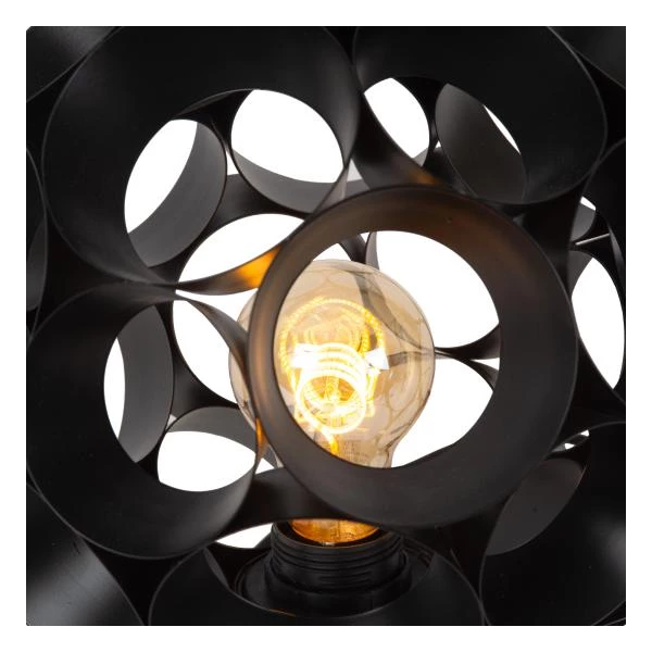 Lucide HANNELORE - Lampe de table - Ø 25 cm - 1xE27 - Noir - détail 1